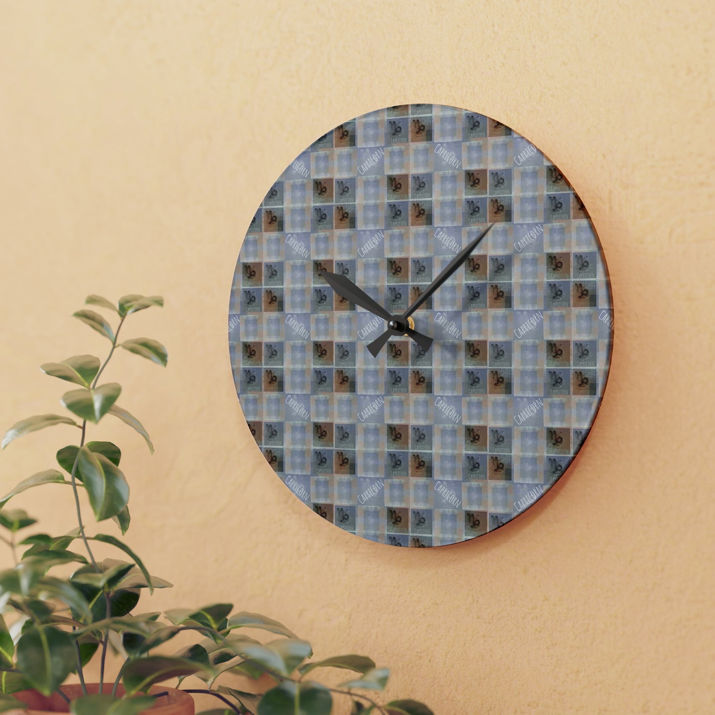 CAPRICORN Glyph Print Wall Clock (Capricorn)