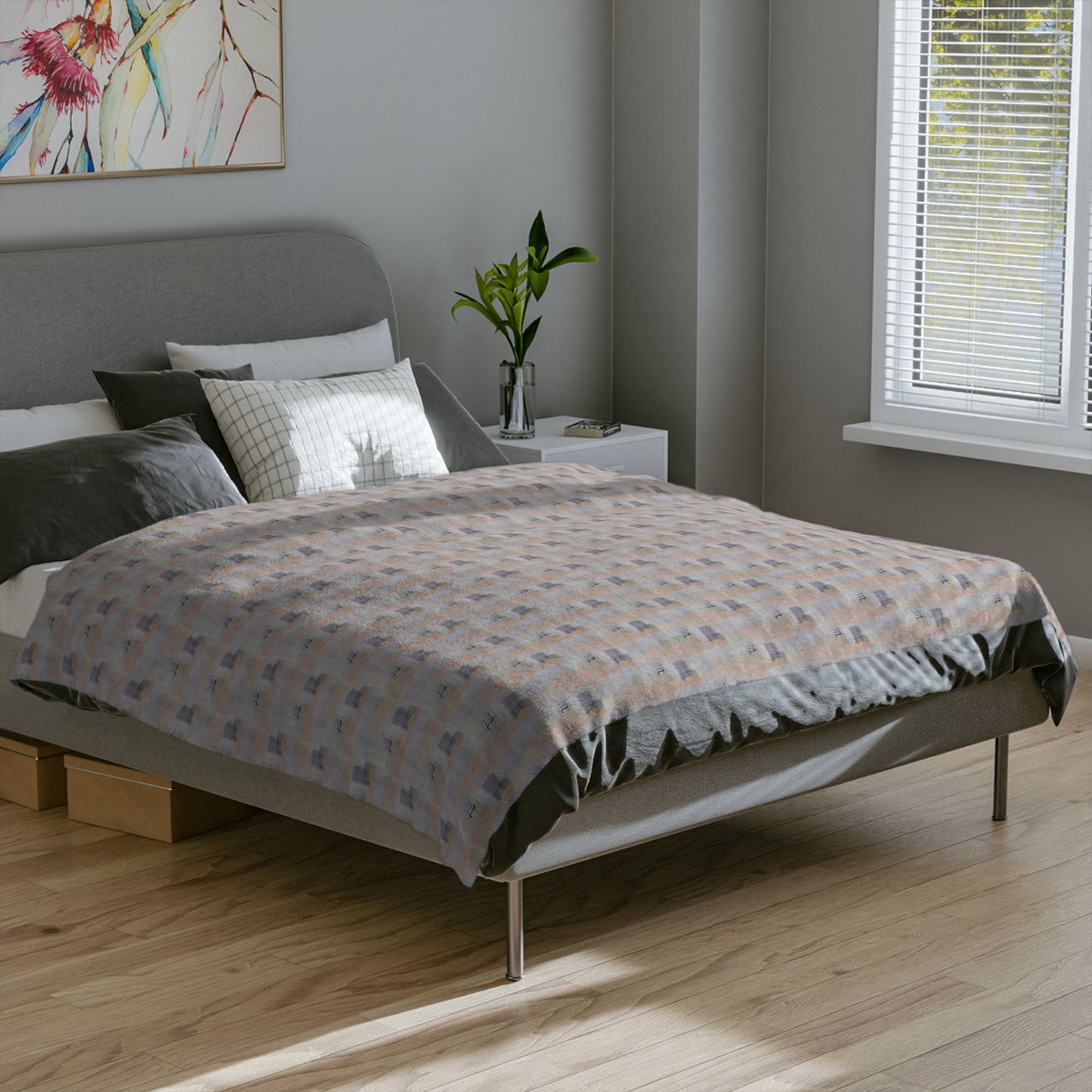 Scorpio Glyph Print Minky Velveteen Blanket