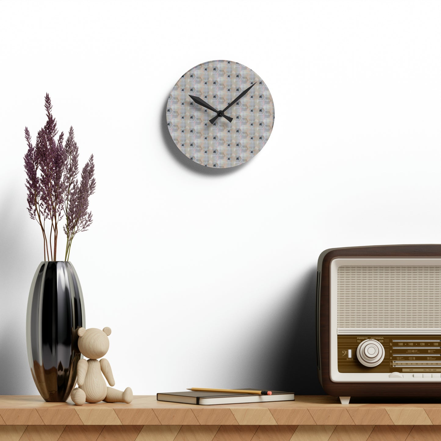 PISCES Glyph Print Wall Clock (Pisces)