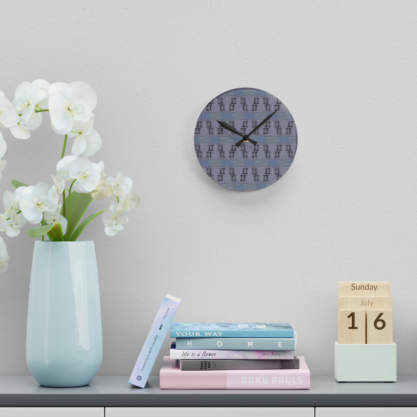 GEMINI Glyph Print Wall Clock (Gemini)
