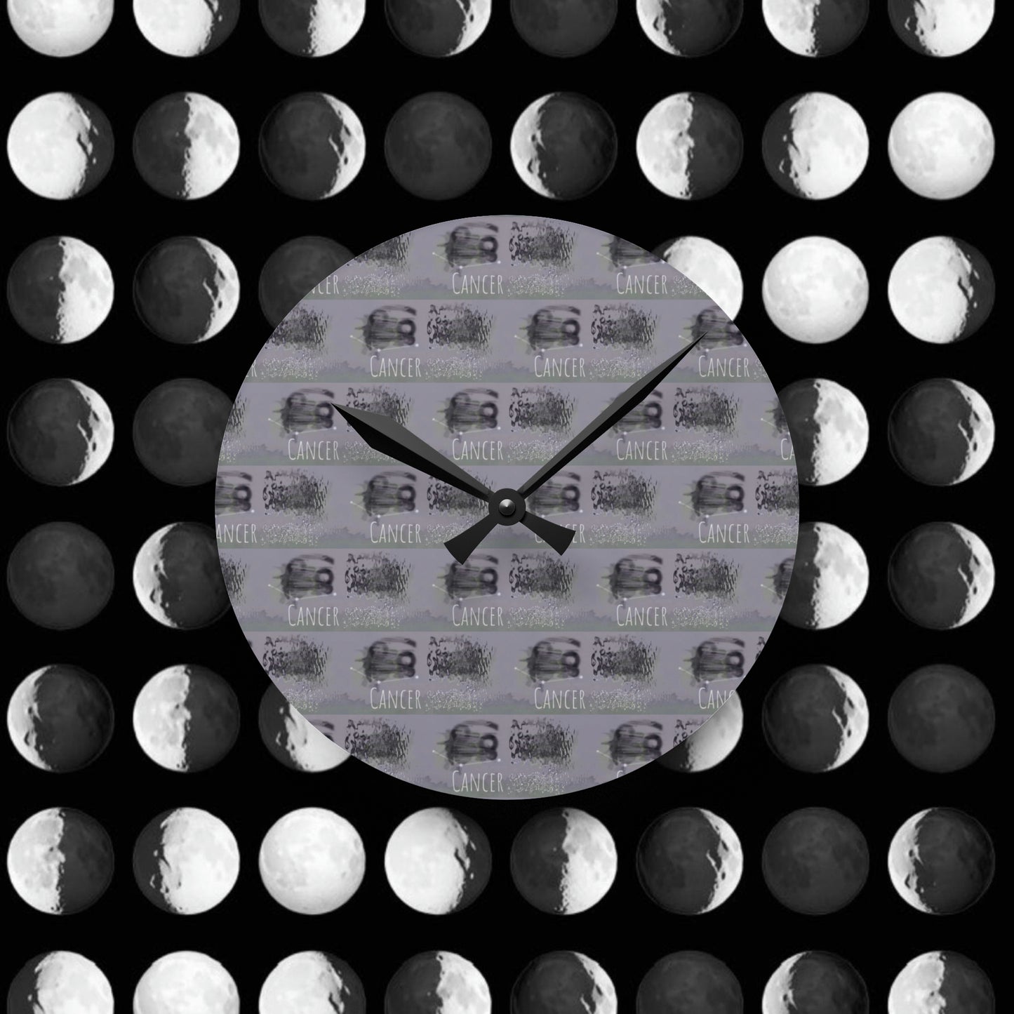 CANCER Glyph Print Wall Clock (Cancer)