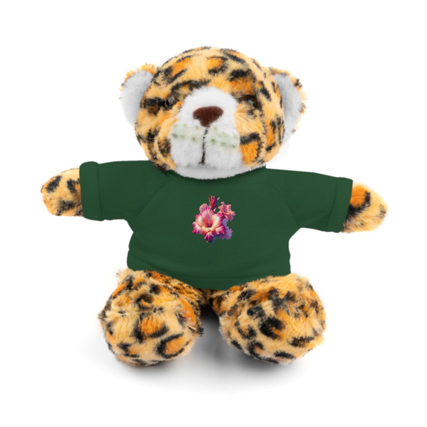Calendar MONTH 08 August Flower “Gladiolus” Tee shirt detail on Animal of choice (5) to choose from - Perfect Gift for Babies and Toddlers