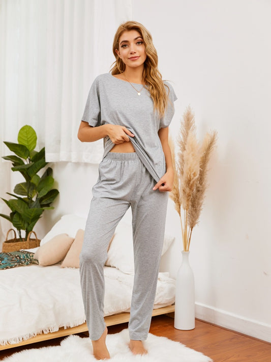 Women's Lounge Pick Boat Neck Top and Pants Set 100% COTTON Set