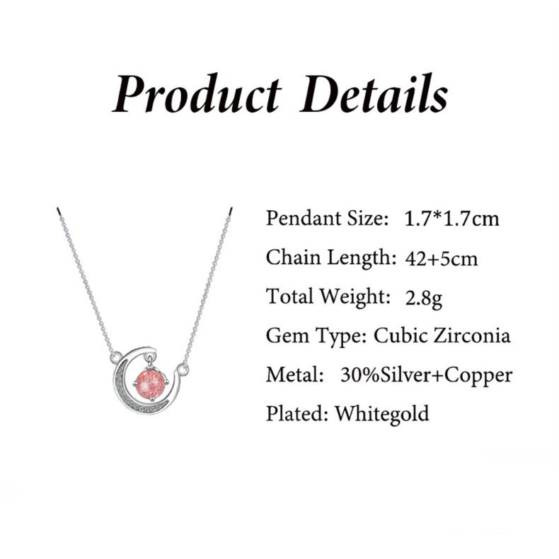 ZZZ Stylish Jewelry Exquisite Moon Diamond Design Gift Box Pendant Necklace for Daughter