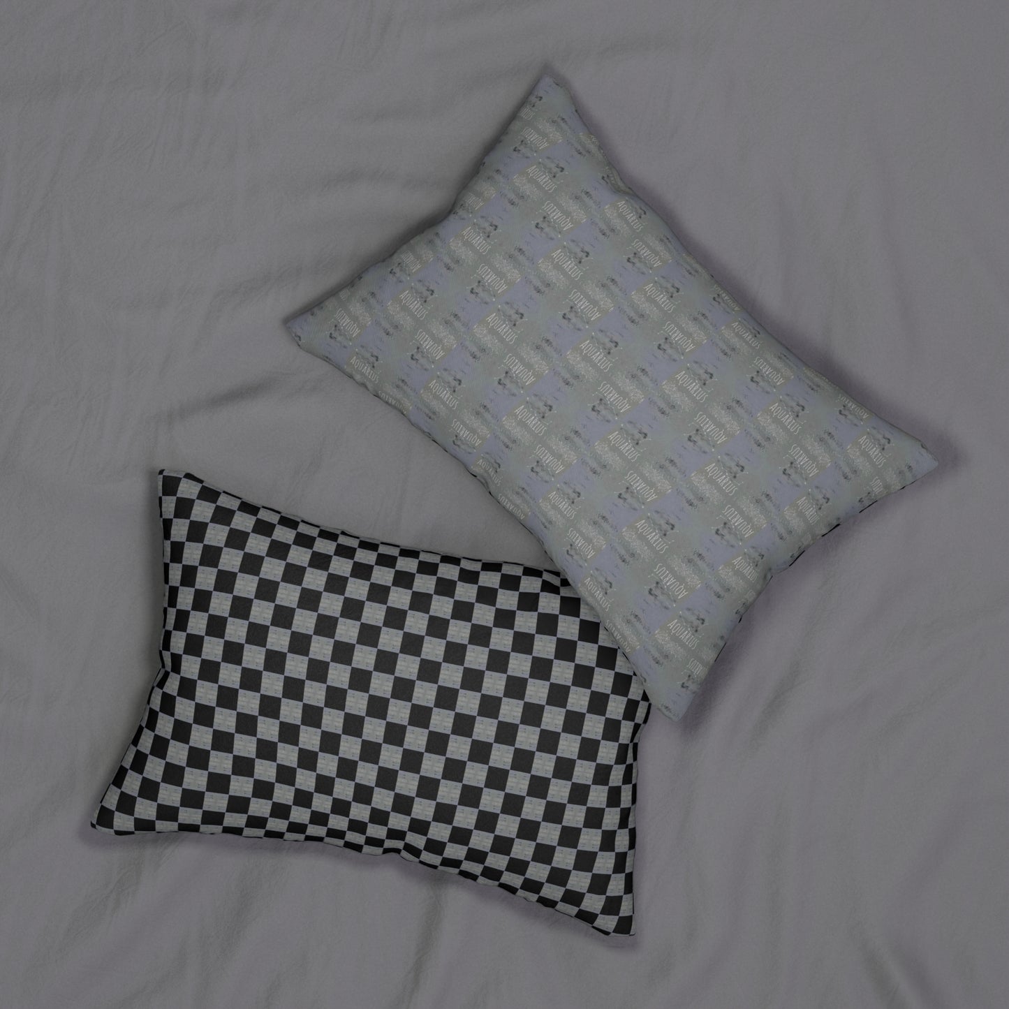 AQUARIUS Glyph Print Lumbar Pillow