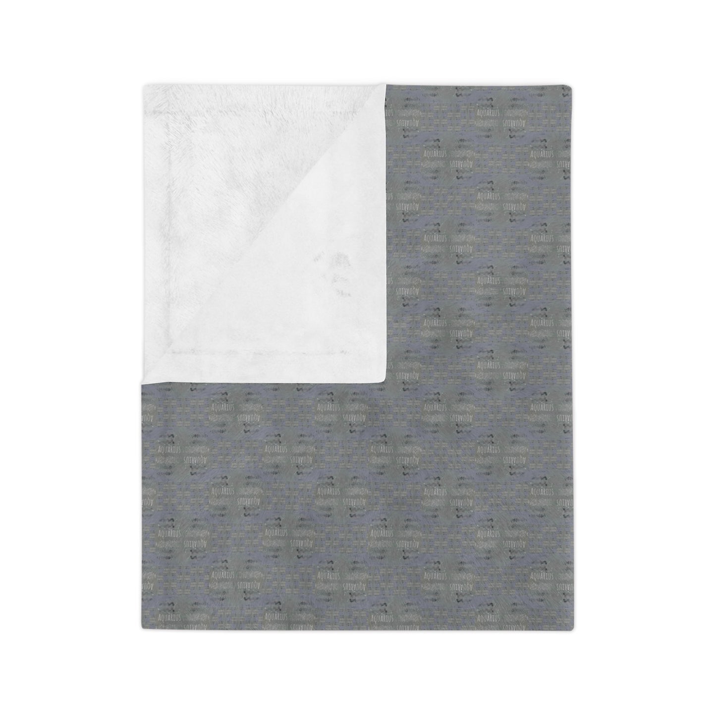 AQUARIUS Glyph Print Minky Velveteen Blanket
