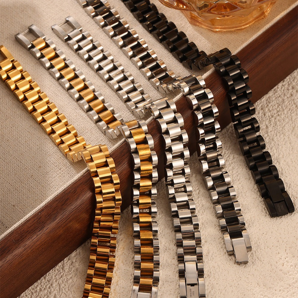 Men's Jewelry 18K gold light luxury fashion thick chain design hip-hop style men's bracelet