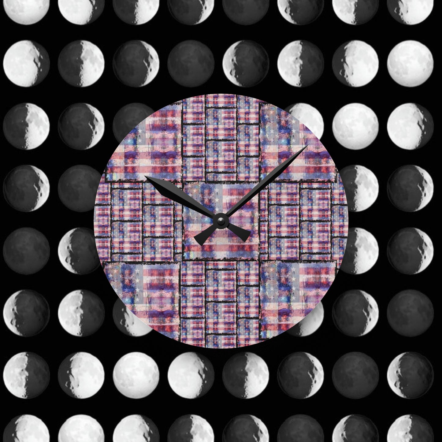 Wall Clock American Flag Print