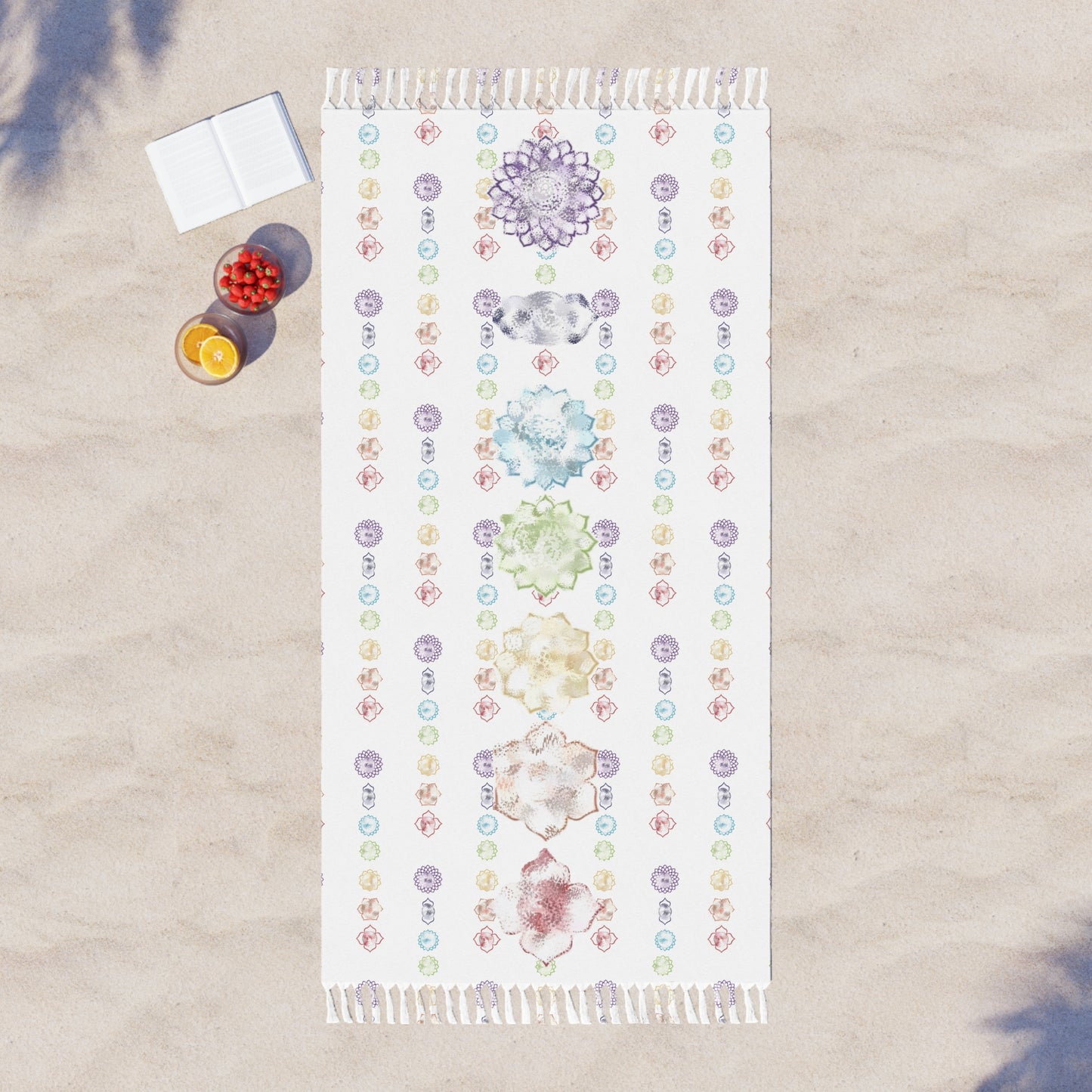 xyzodiacs 07 Chakras Namaste Boho Beach Cloth with 7 Chakras Design
