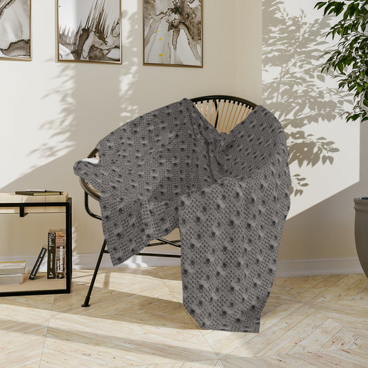Leo Glyph Print Minky Velveteen Blanket