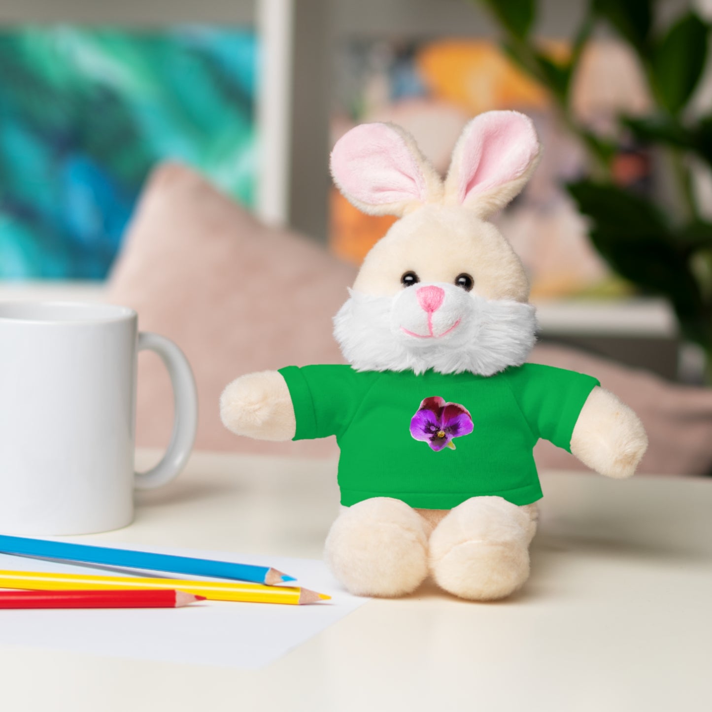 Calendar MONTH 02 February Flower “Violet” Tee shirt detail on Animal of choice (5) to choose from - Perfect Gift for Babies and Toddlers