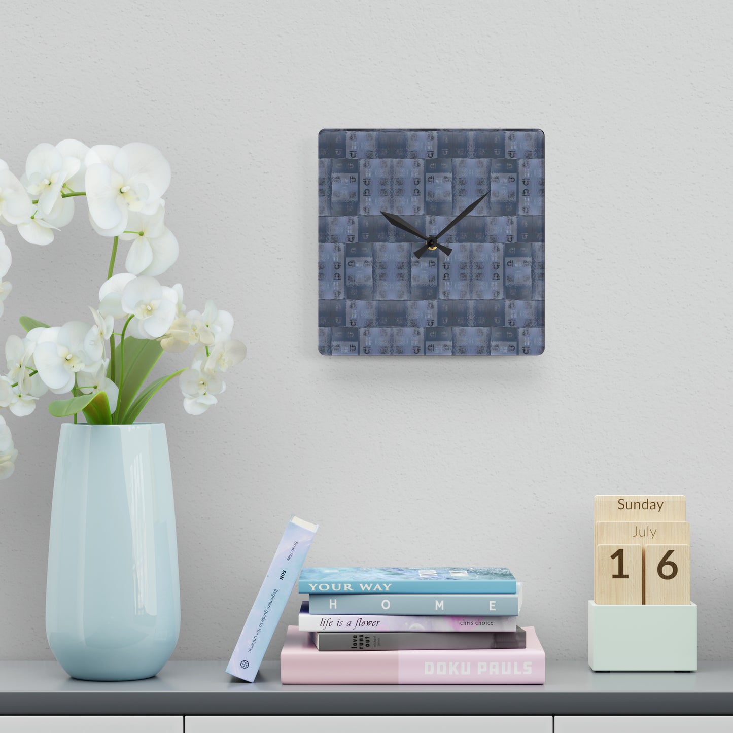 LIBRA Glyph Print Wall Clock (Libra)