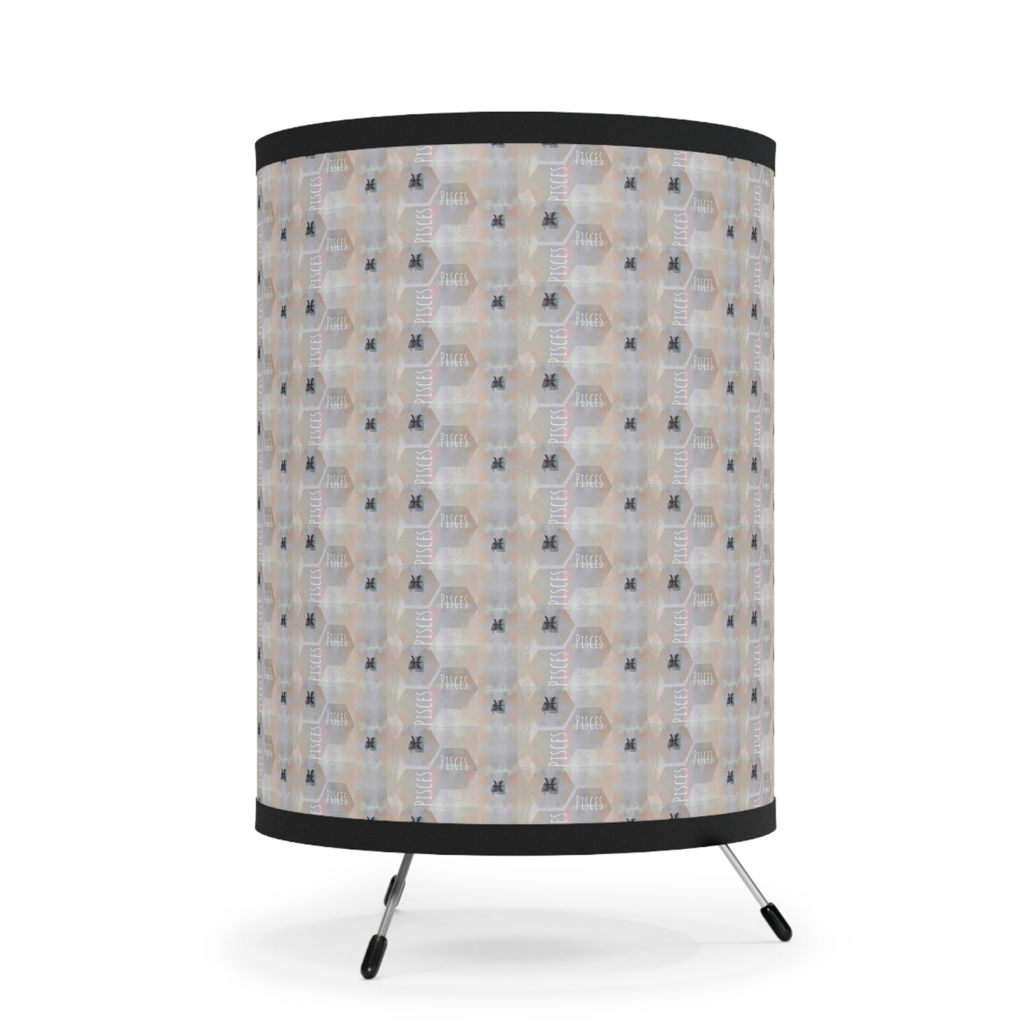 PISCES Glyph Print Lamp TriPod with High-Res Printed Shade (Pisces)