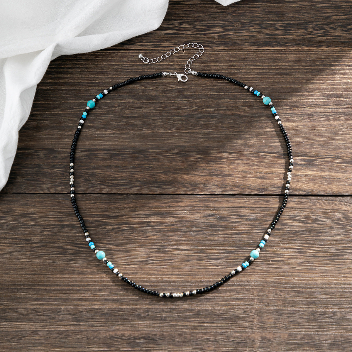 Men's Jewelry Trendy fashion stitching turquoise bohemian bead design all-match necklace
