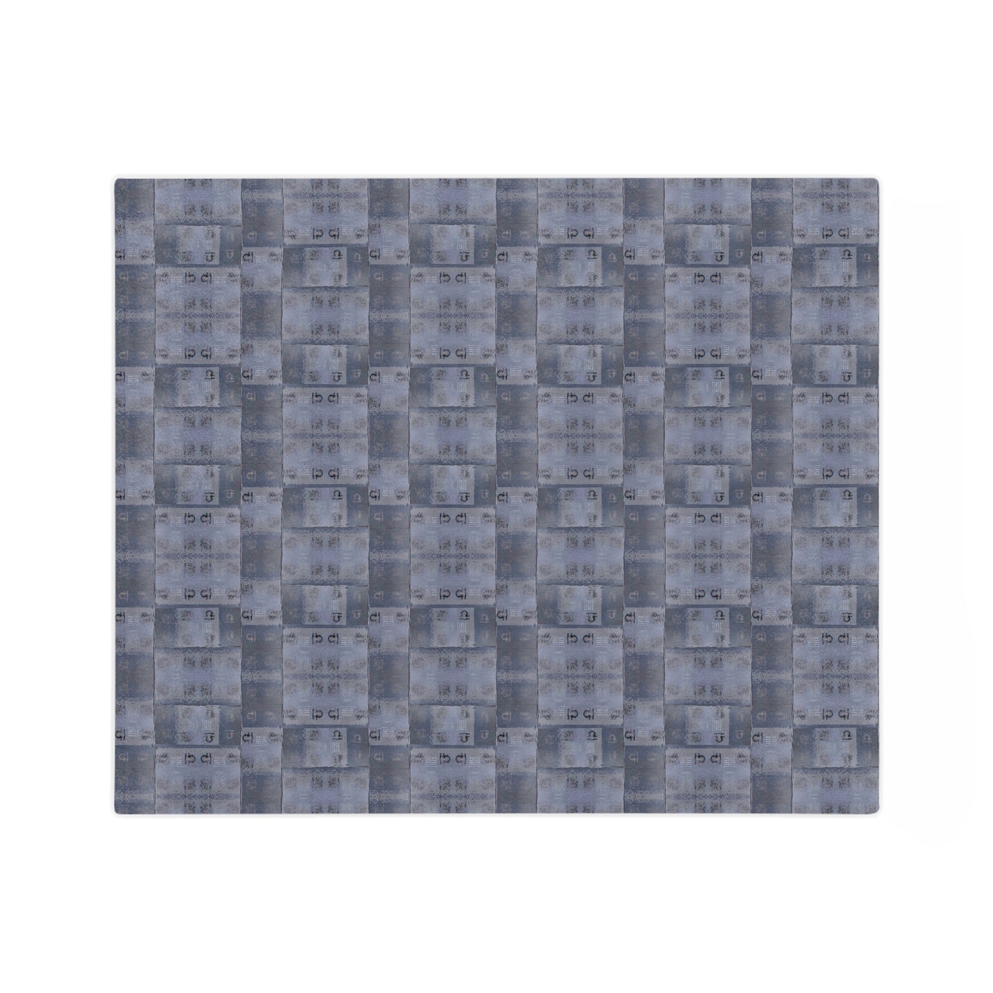 LIBRA Glyph Print Minky Velveteen Blanket
