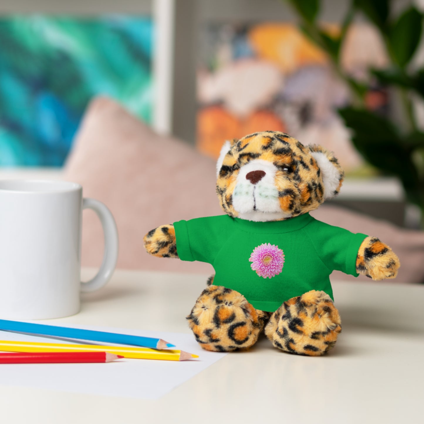 Calendar MONTH 11 November Flower “Chrysanthemum” Tee shirt detail on Animal of choice (5) to choose from - Perfect Gift for Babies and Toddlers