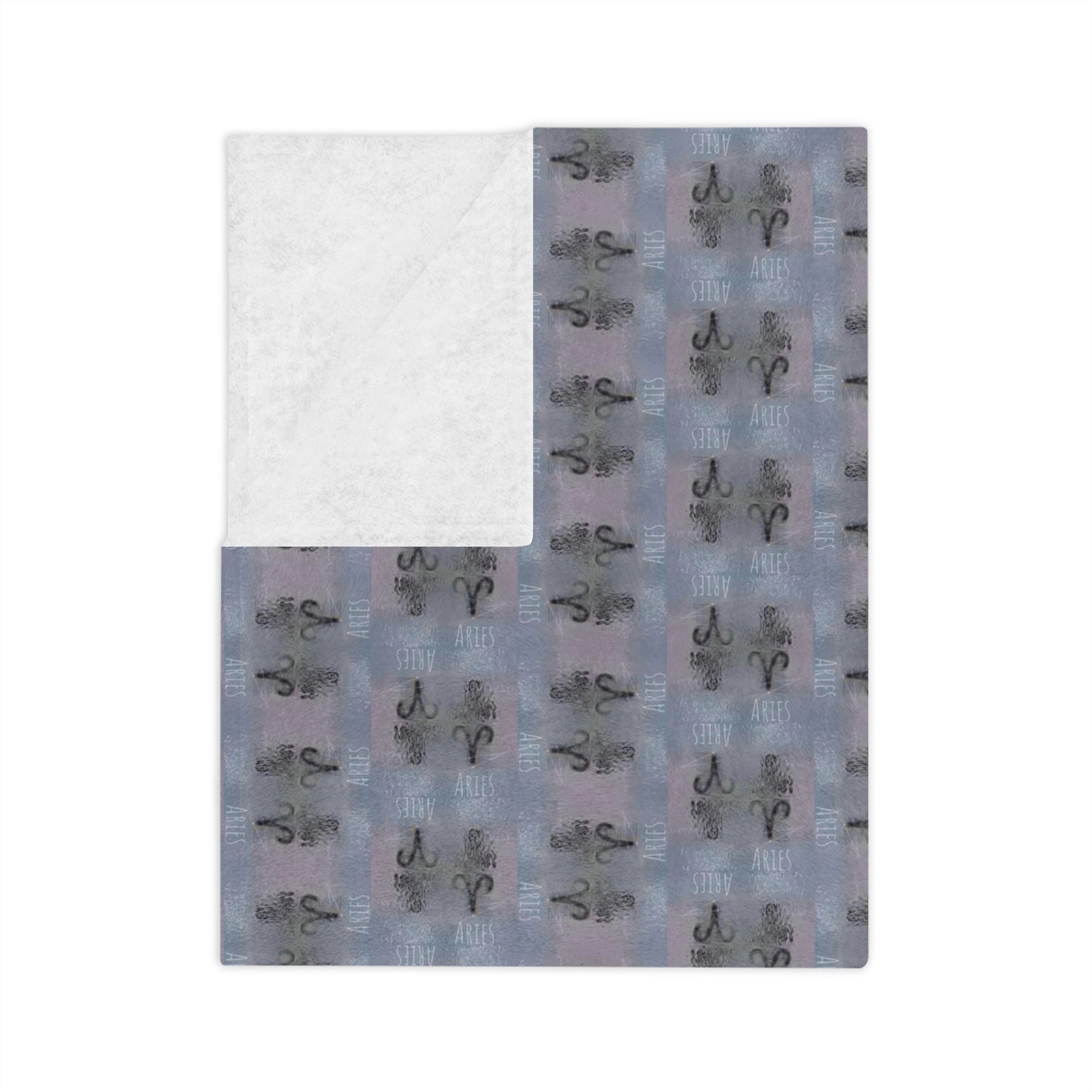 ARIES Glyph Print Minky Velveteen Blanket