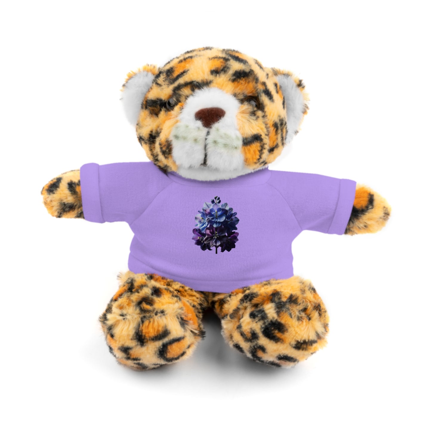 Calendar MONTH 07 July Flower “Larkspur” Tee shirt detail on Animal of choice (5) to choose from - Perfect Gift for Babies and Toddlers