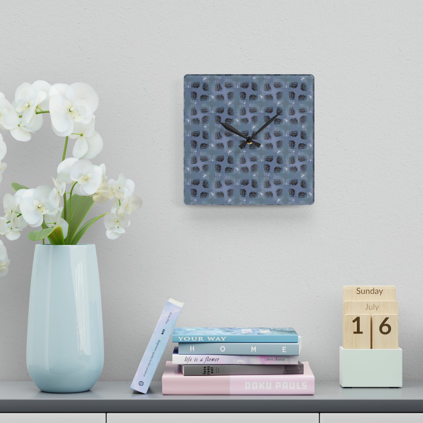 VIRGO Glyph Print Wall Clock (Virgo)
