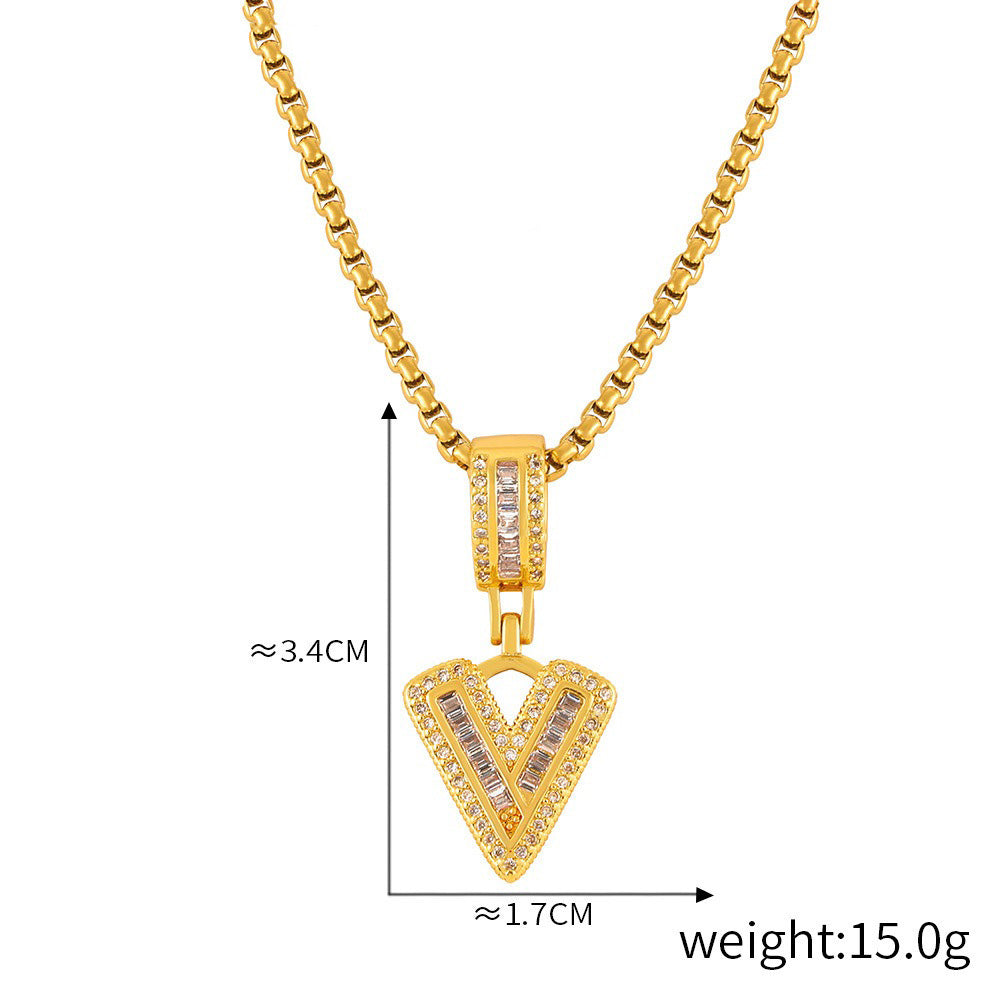 ZODIAC Aries Diamonds Are a girls best friend BirthStone 18K gold exquisite dazzling 26 letters inlaid with diamonds design versatile necklace