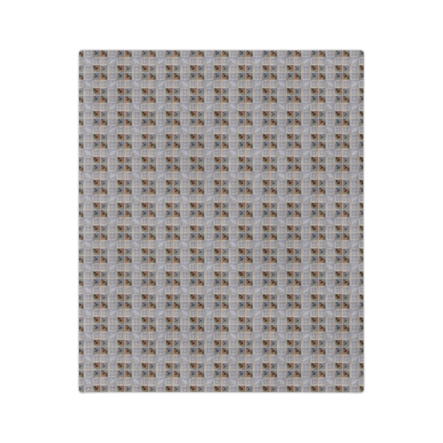 CAPRICORN Glyph Print Minky Velveteen Faux Blanket