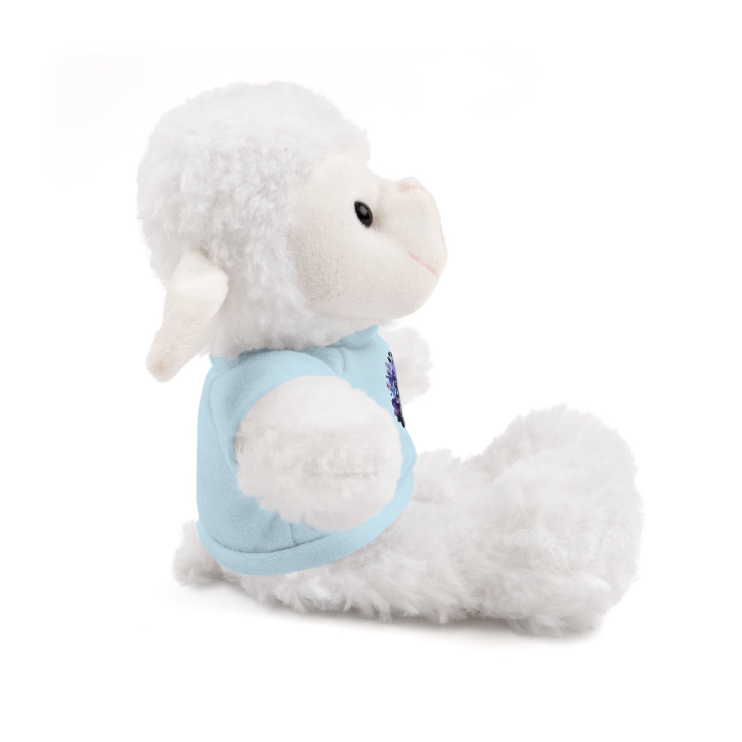 Calendar MONTH 07 July Flower “Larkspur” Tee shirt detail on Animal of choice (5) to choose from - Perfect Gift for Babies and Toddlers