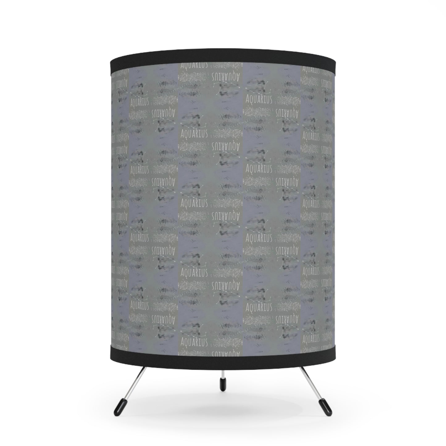 AQUARIUS Glyph Print Lamp TriPod with High-Res Printed Shade (Aquarius)