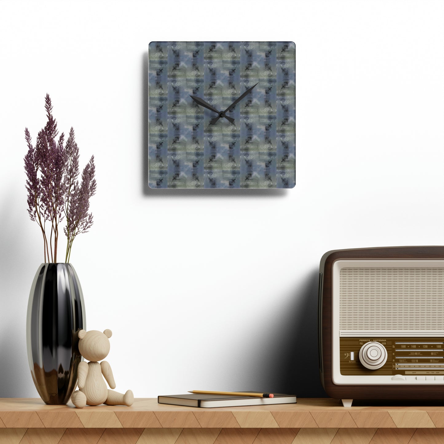 SAGITTARIUS Glyph Print Wall Clock (Sagittarius)