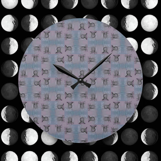TAURUS Glyph Print Wall Clock (Taurus)