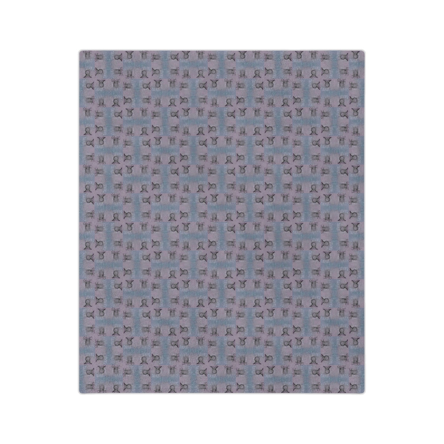 TAURUS Glyph Print Minky Velveteen Blanket