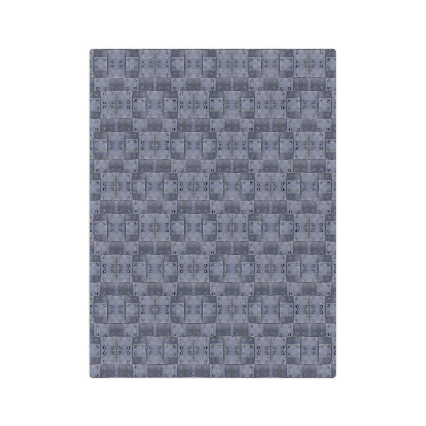LIBRA Glyph Print Minky Velveteen Blanket