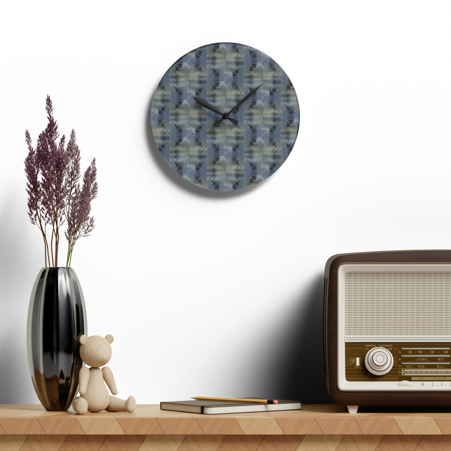 SAGITTARIUS Glyph Print Wall Clock (Sagittarius)