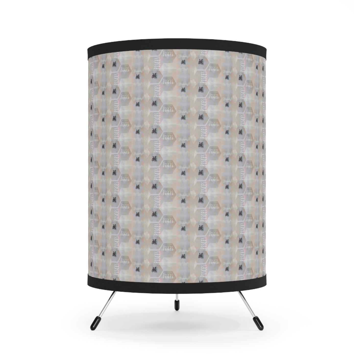 PISCES Glyph Print Lamp TriPod with High-Res Printed Shade (Pisces)
