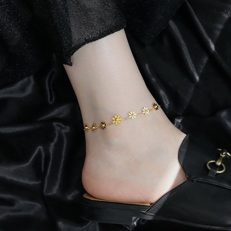 ZZZ Jewelry Exquisite Simple Sweet Daisy Design Versatile Anklet