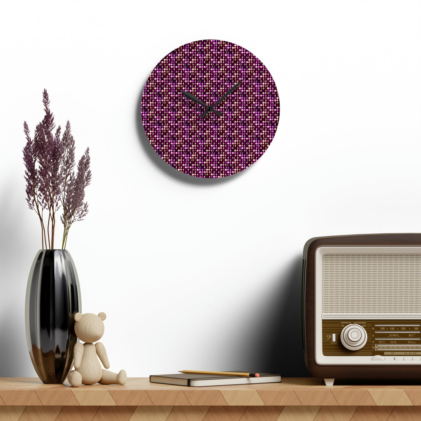 Wall Clock Pink Lunar
