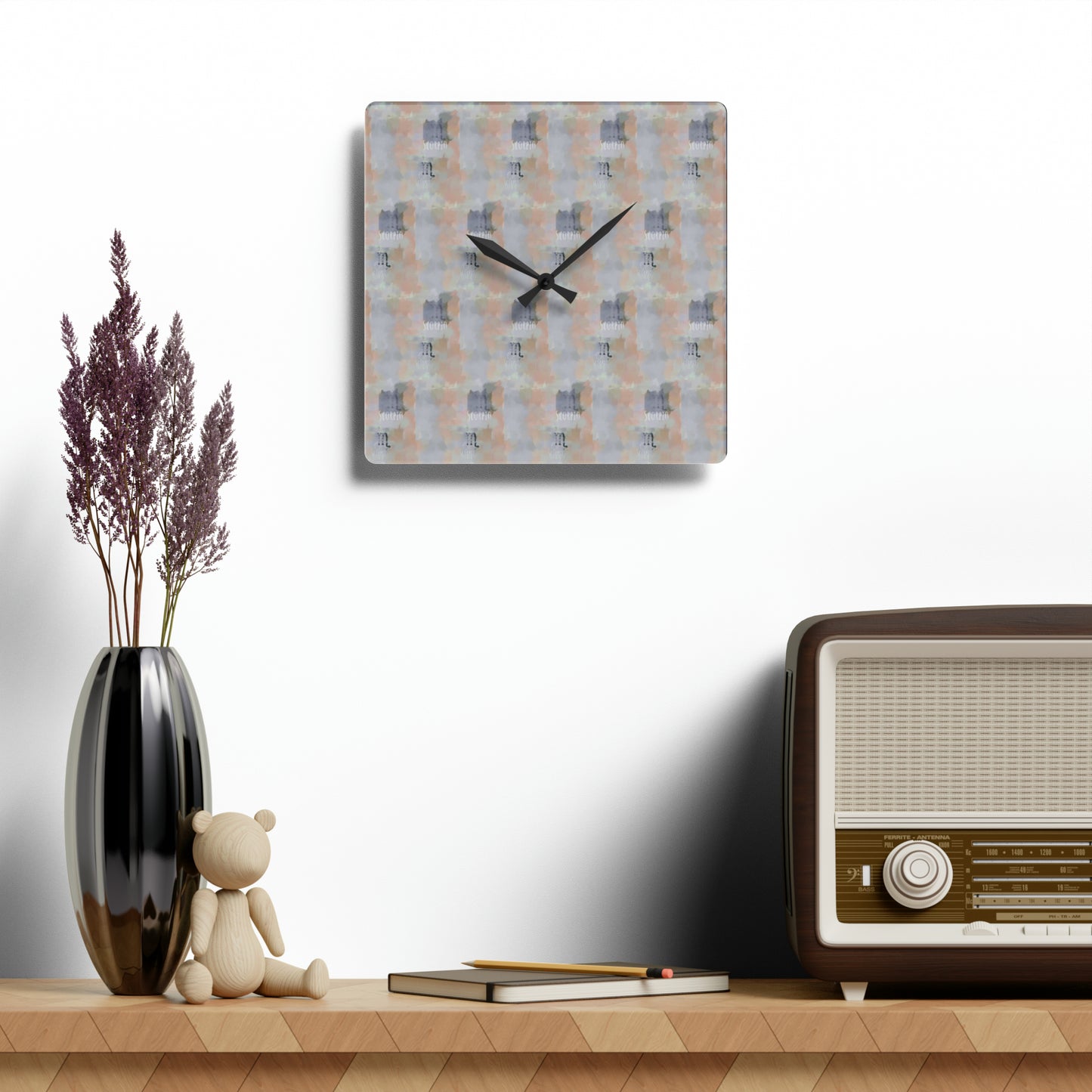 SCORPIO Glyph Print Wall Clock (Scorpio)