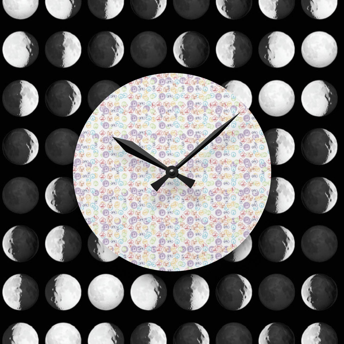 Wall Clock 7 Chakra Symbols