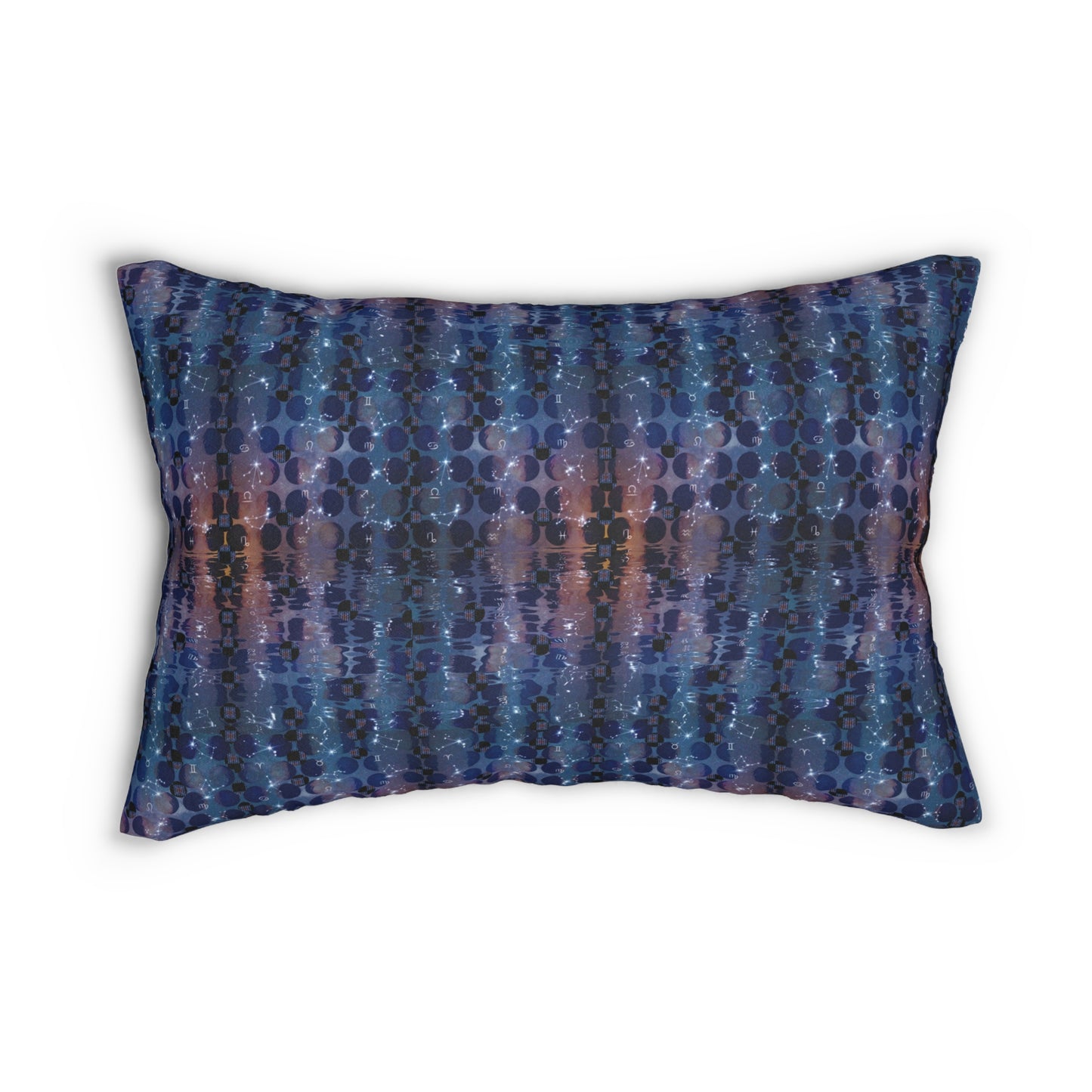 XYZodiacs 12 Zodiac Signs Glyph & Constellations Print Lumbar Pillow