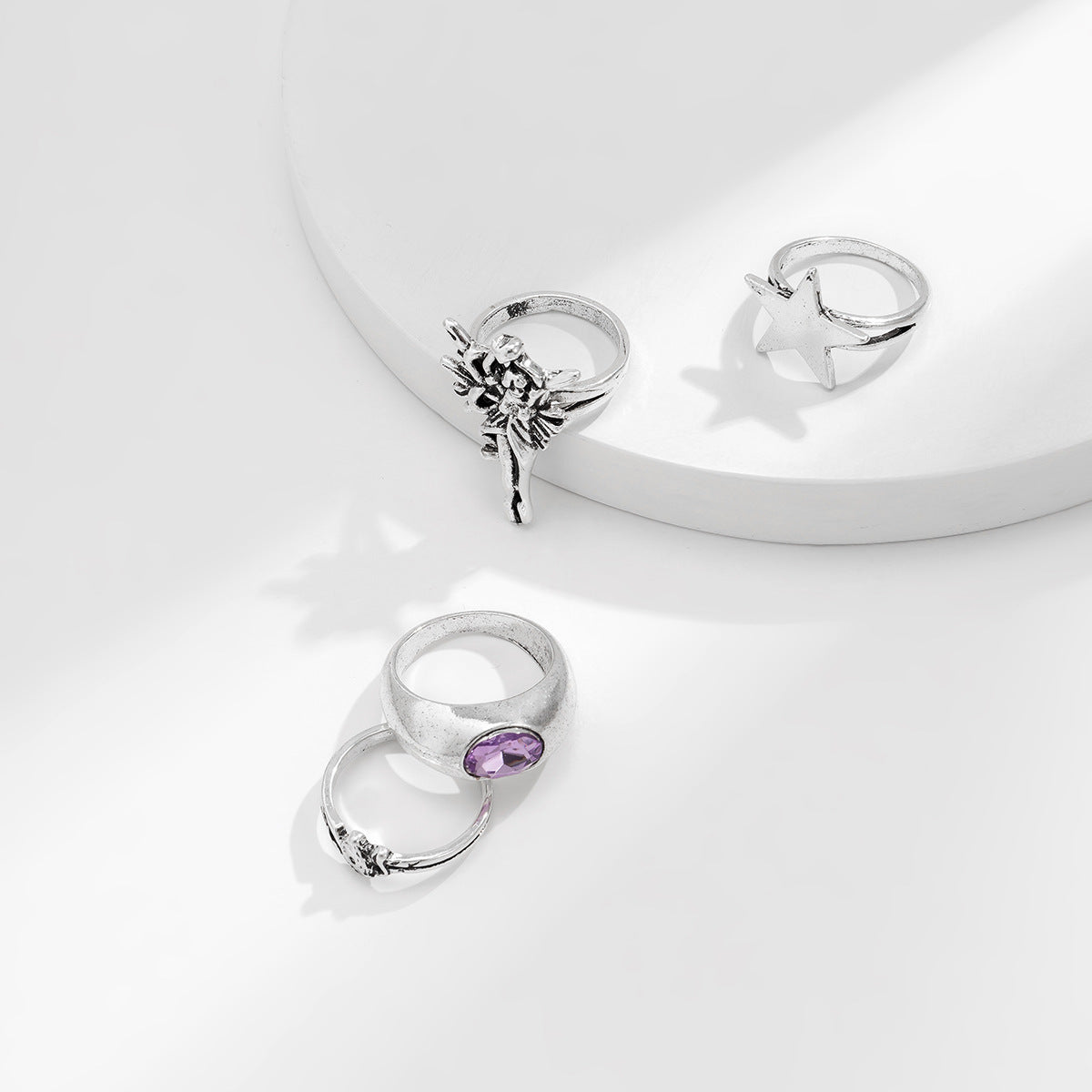 Men's Jewelry Angel/Pentacle Set Gemstone Geometric Men.s Fashion Ring