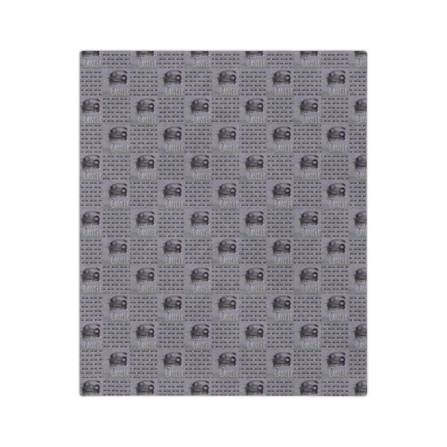 CANCER Glyph Print Minky Velveteen Blanket