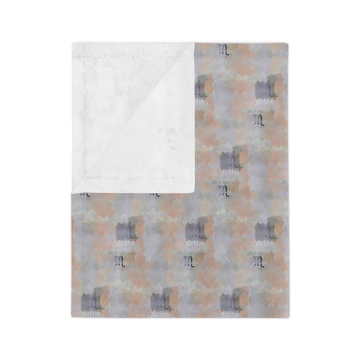 Scorpio Glyph Print Minky Velveteen Blanket