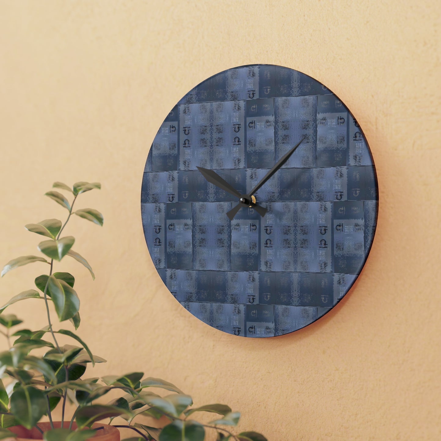 LIBRA Glyph Print Wall Clock (Libra)