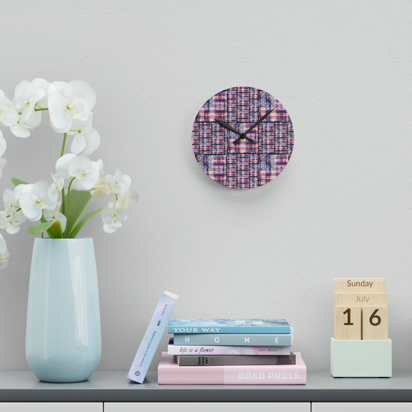 Wall Clock American Flag Print