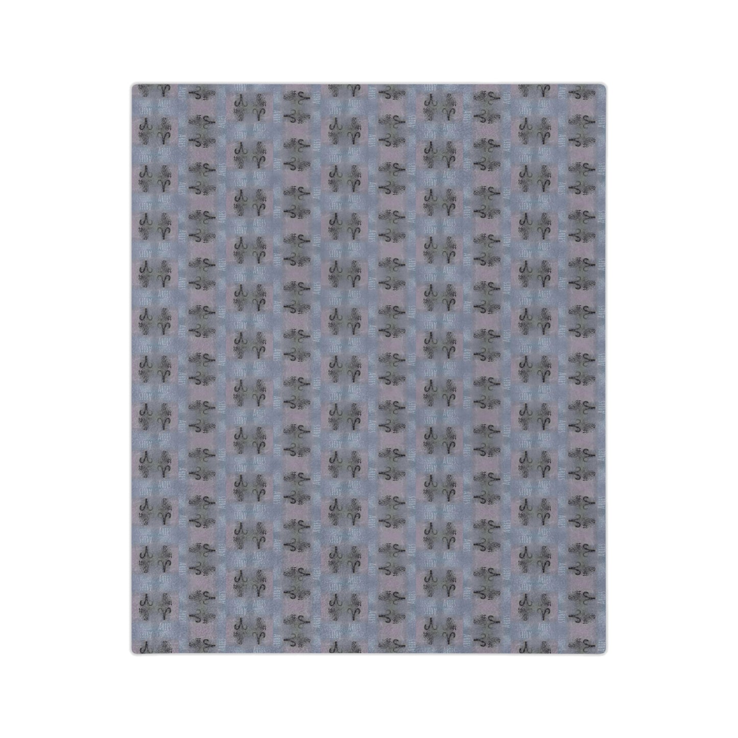ARIES Glyph Print Minky Velveteen Blanket