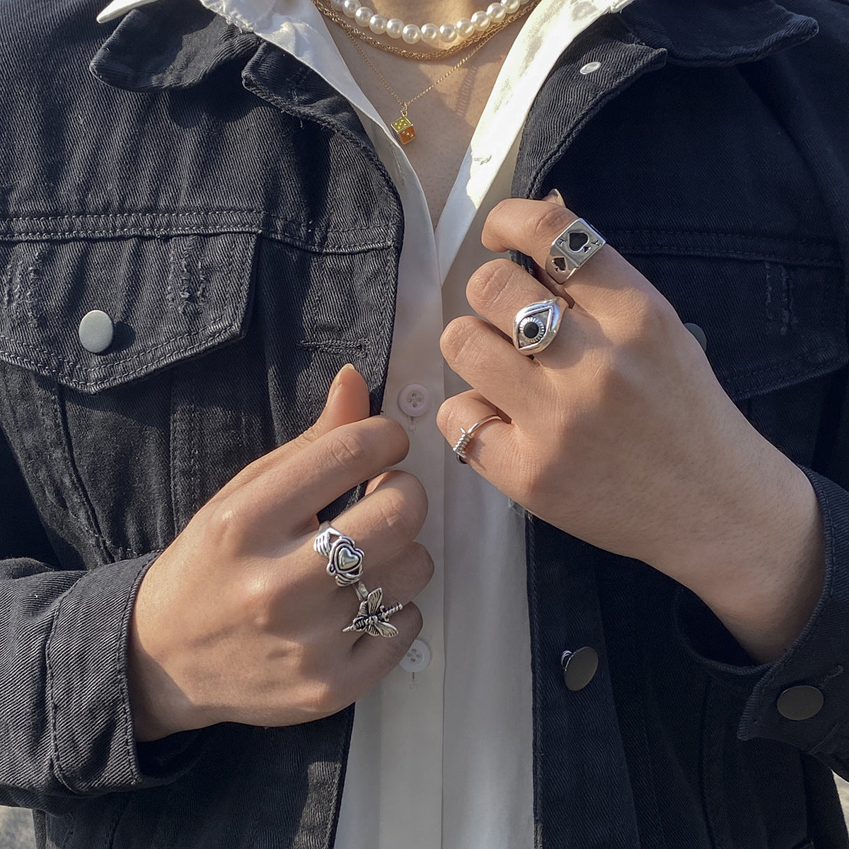Men's Jewelry Wild Ring Ace of Spades/Heart/Glasses/Skull Design Men's