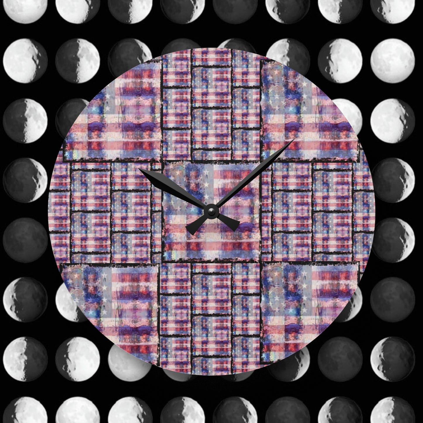Wall Clock American Flag Print