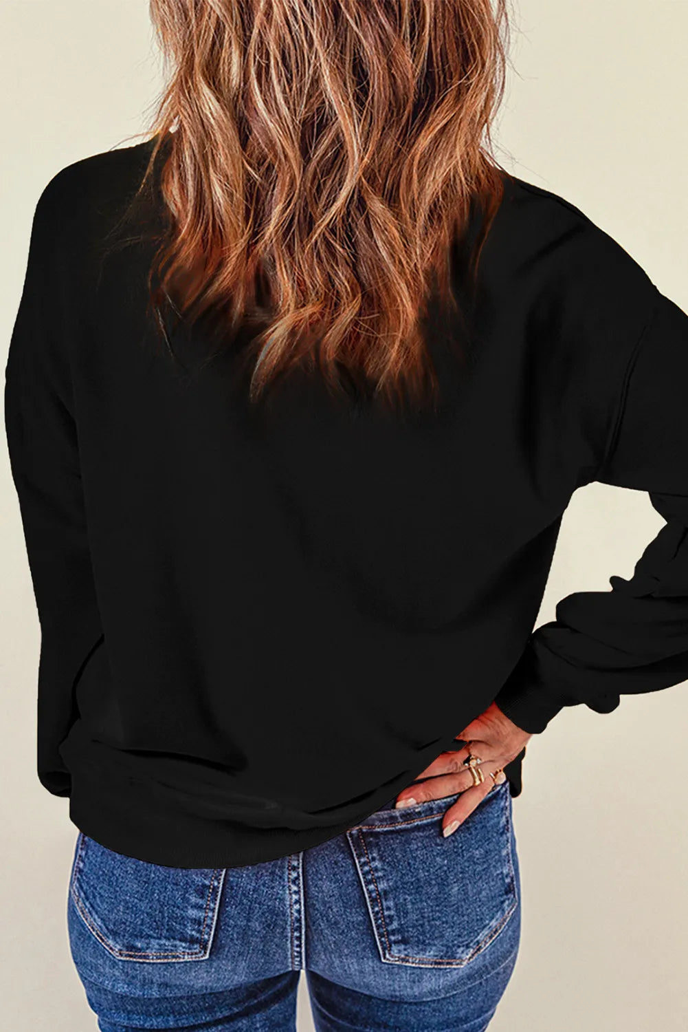 Women's Winter Vibes Sequin Football Long Sleeve Sweatshirt