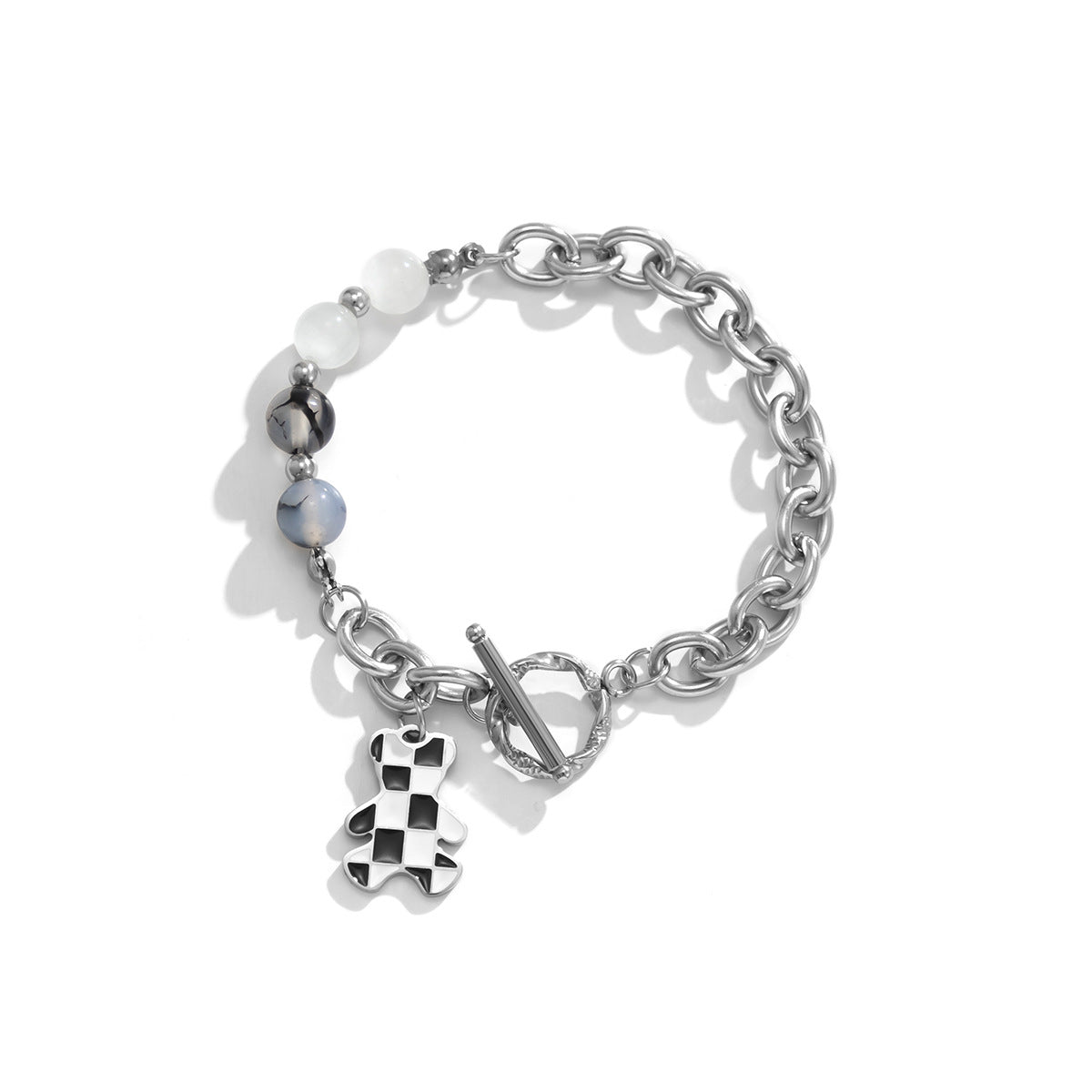 ZZZ Uni-Sex Chessboard (B&W) small bear Bracelet