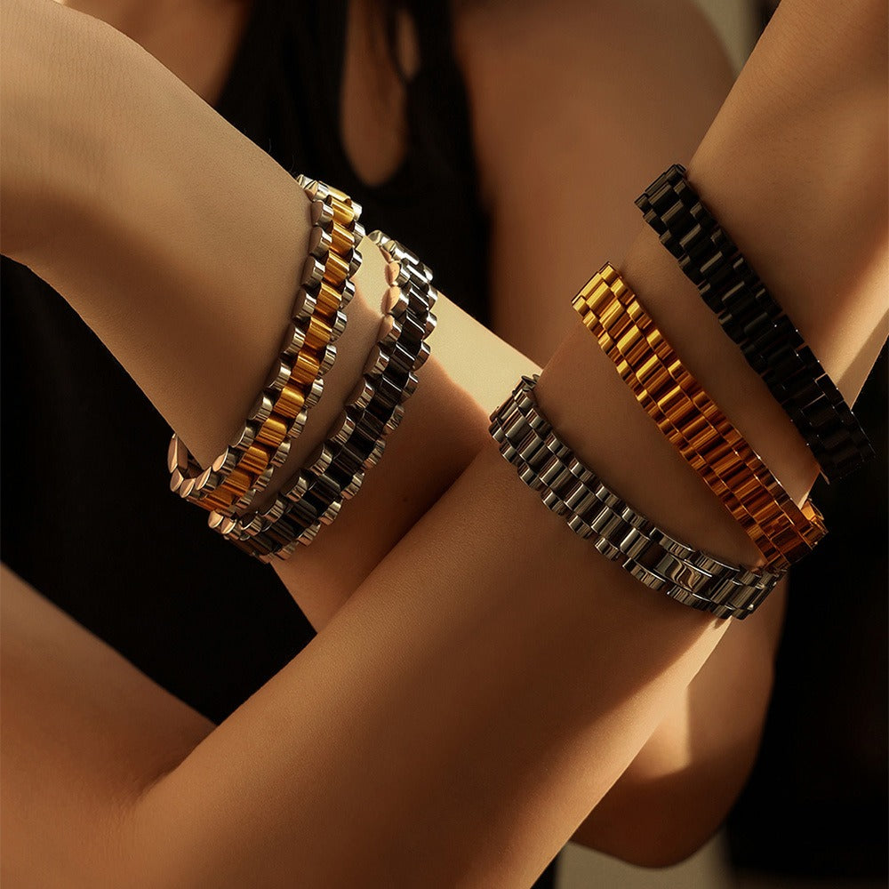 Men's Jewelry 18K gold light luxury fashion thick chain design hip-hop style men's bracelet