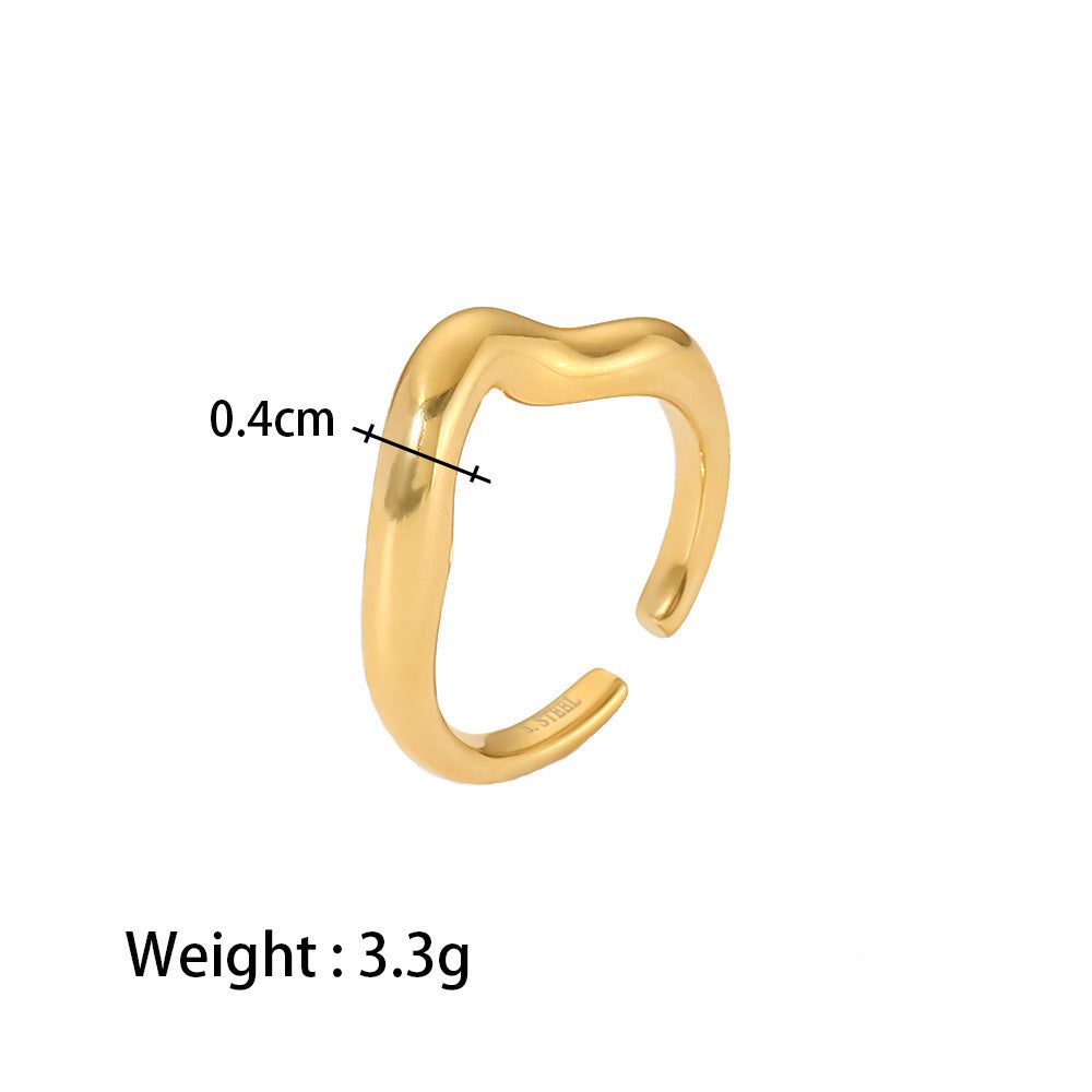 ZZZ Personality hip-hop style geometric line design opening adjustable Women's